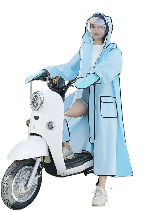 2022 new  EVA hooded adult  raincoat motorcycle long style rainwear for outdoor