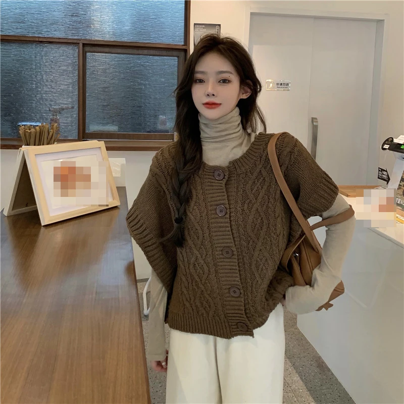 Новые тенденции в Корейском стиле чувство дизайна холостой стиль твист трикотаж без рукавов Осень и зима верхняя одежда западном йо