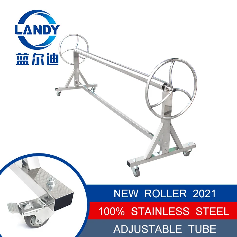 2024 Strong Stainless Steel Swimming Pool Cover Roller Commercial Reel for Adults