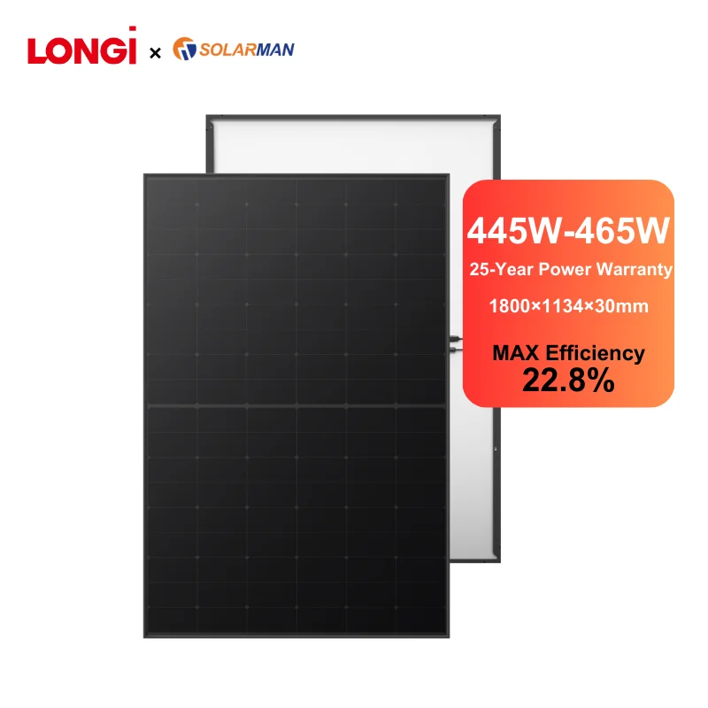 LONGI Hi-MO X6 MAX LR7-54HTH  445~465M High-Efficiency Solar Panels with Half Cell Technology paneles solares LONGi