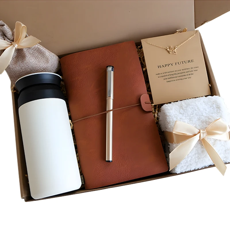 2024 New Arrival Personalized Note Book Mug Pen Gift Set 6-Color UV Silk Screen Education Thanksgiving Promotional Gifts