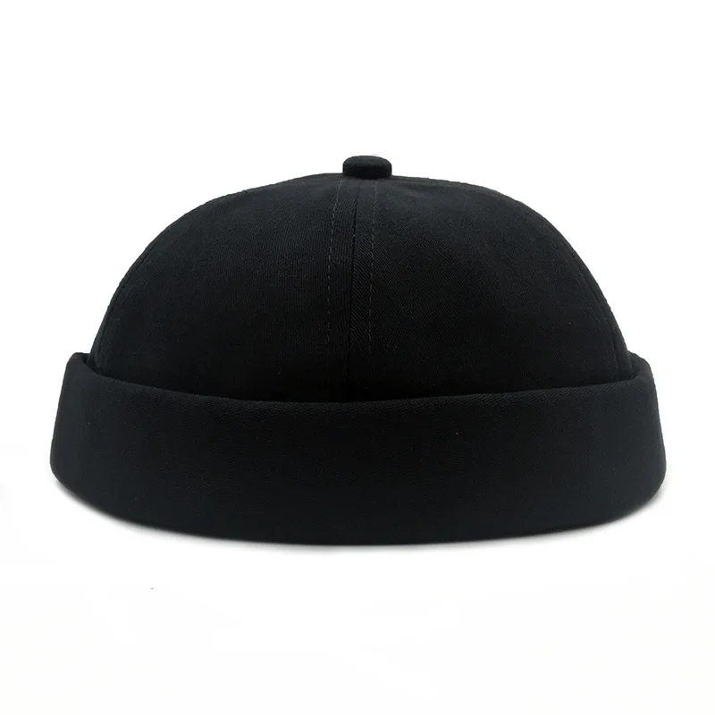 Wholesale Unisex Brimless Baseball Cap Baseball Blank Custom And Adjustable Docker Cap With Vintage Rolled Cuff Brimless Hat