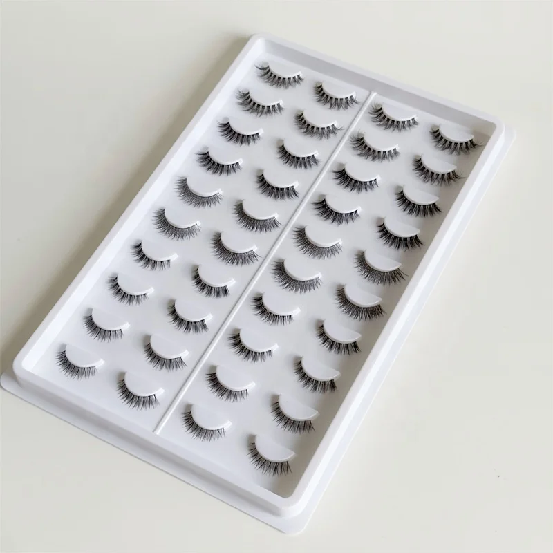 Qingdao Eyelashes Bridal makeup of Super Curl Light Soft Handmade Full Strip Lashes Wholesale Clear Band korea lash