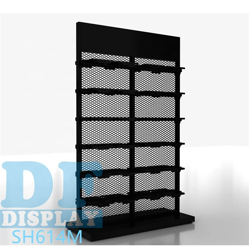 Commercial wholesale retail purse shoe display rack shoe wall display for shop metal adjustable display stand