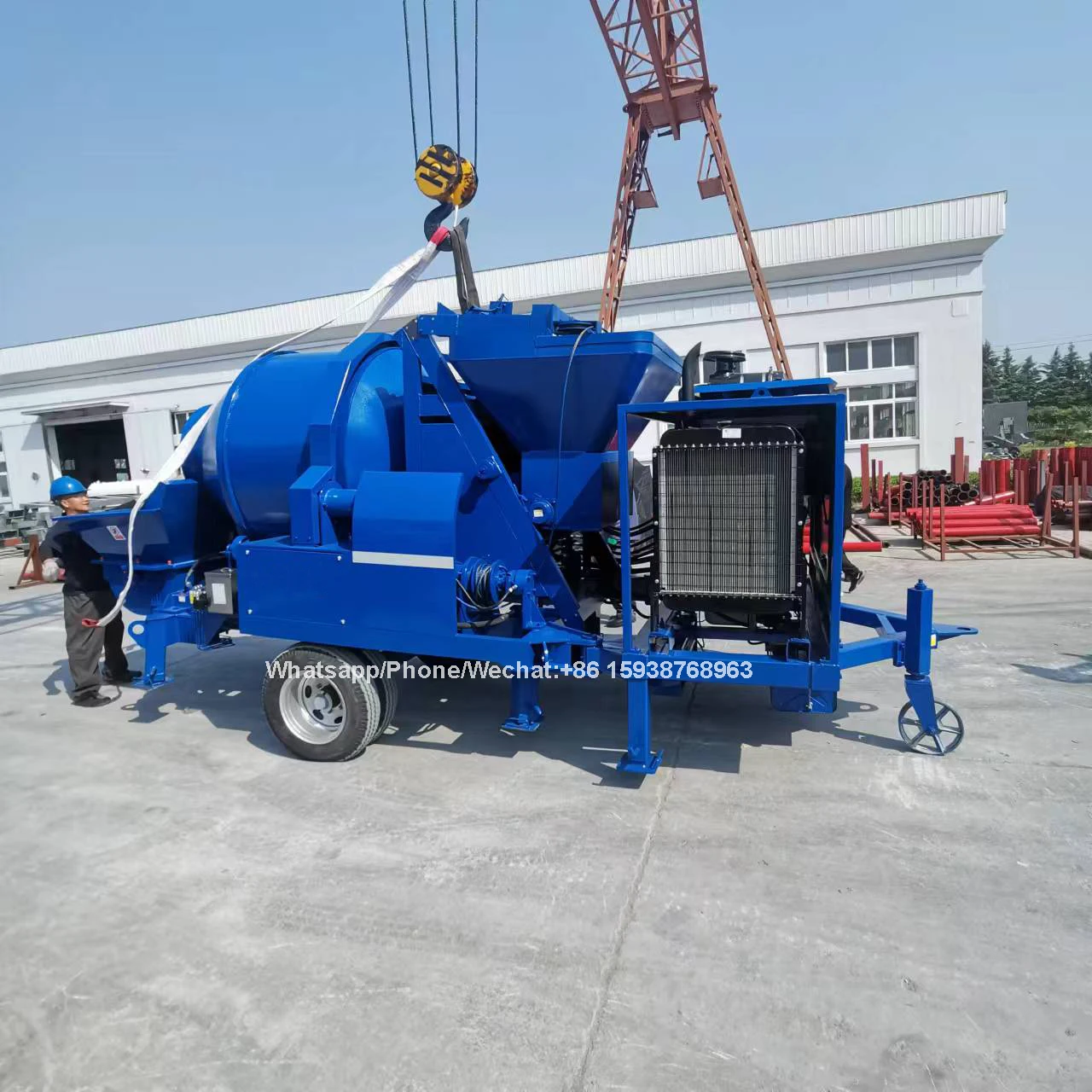 Diesel Concrete Mixer with Pump Machine Concrete Mixer Pump Trailer Concrete Pumps Machine