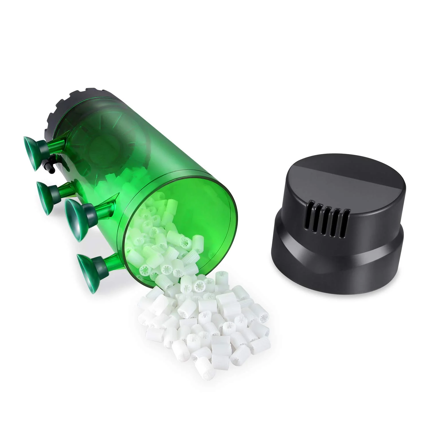 Fluidized Moving Bed Filter Bubble Bio Media Reactor for Aquarium Fish Tank with Air Stone and Sponge Filter