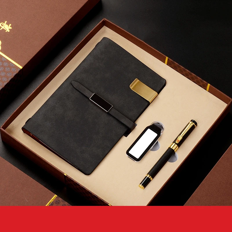 2022 New A5 Hardcover Magnet Closed Buckle Notebook Pu Leather Notebook And Pen Stationery Set