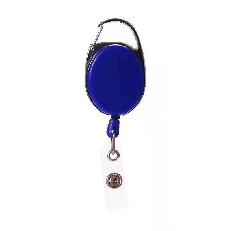 Custom Epoxy Logo Retractable Badge Reel Promotional Carabiner Reel Badge with PVC Clip ID Card Badge Holding
