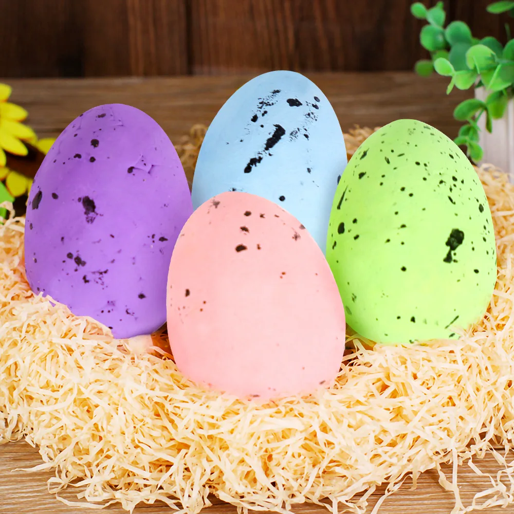 2x3cm 100pcs Easter Spotted Egg Painted Foam Bird Pigeon Eggs Happy Easter Colorful Egg Decoration