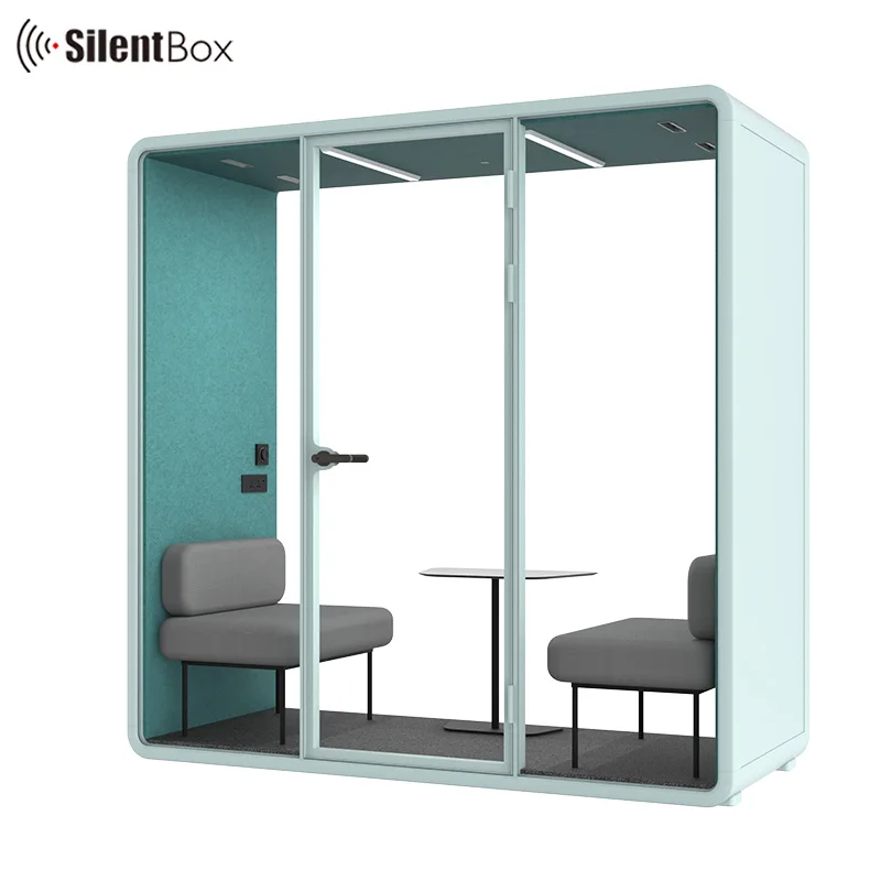 Support Ship To Port CIF Silent Office Meeting Pods 2 person Aluminum Frame With Laminated Glazed