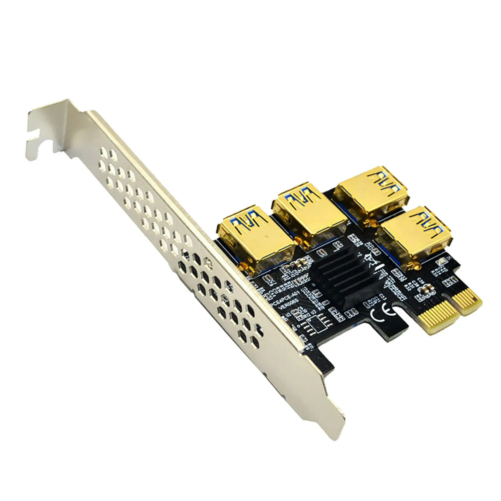 PCI-E 1x to 16x Riser Card PCI-Express 1 to 4 Port Slot PCIe USB 3.0 Adapter Port Multiplier Card