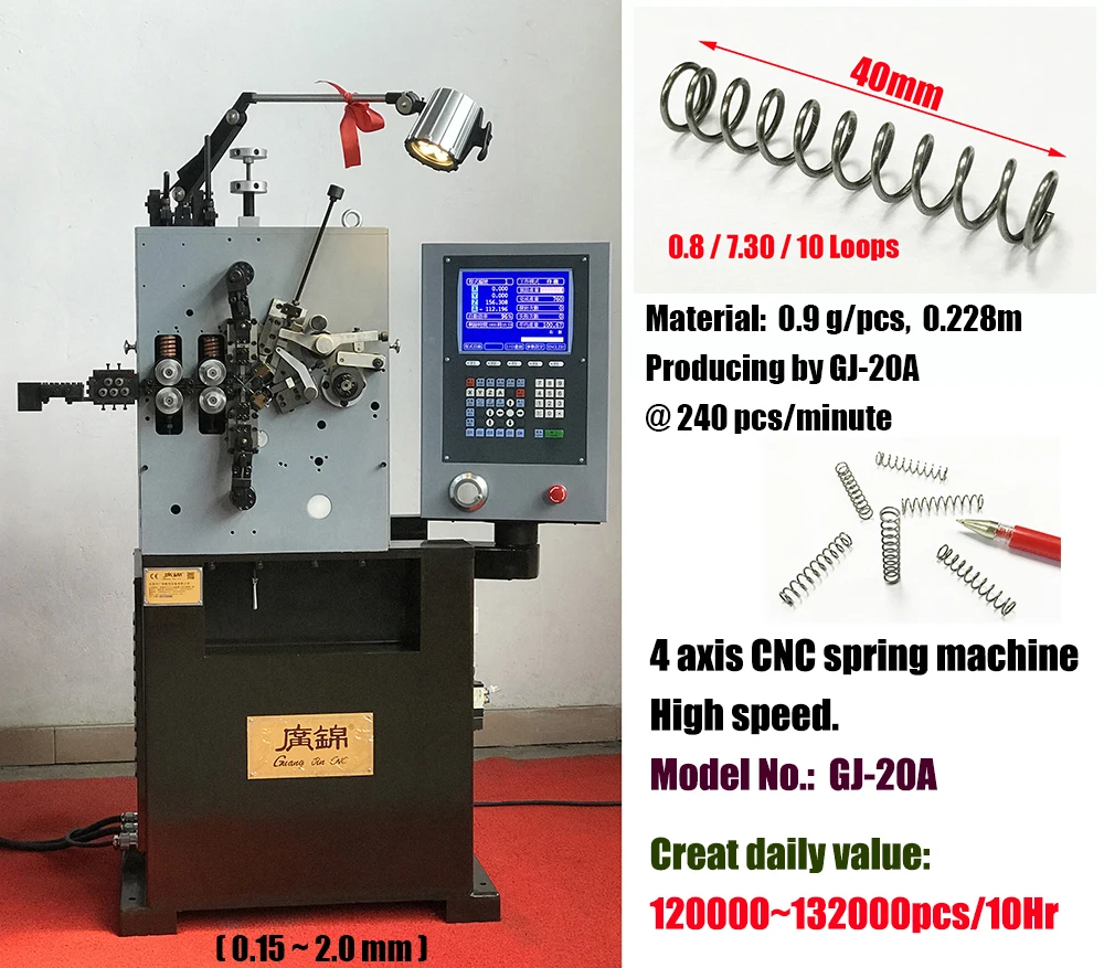 4 Axis High Speed CNC Compression Spring Machine And Spring Coiling Machine For Ballpoint Per Spring 0.3mm