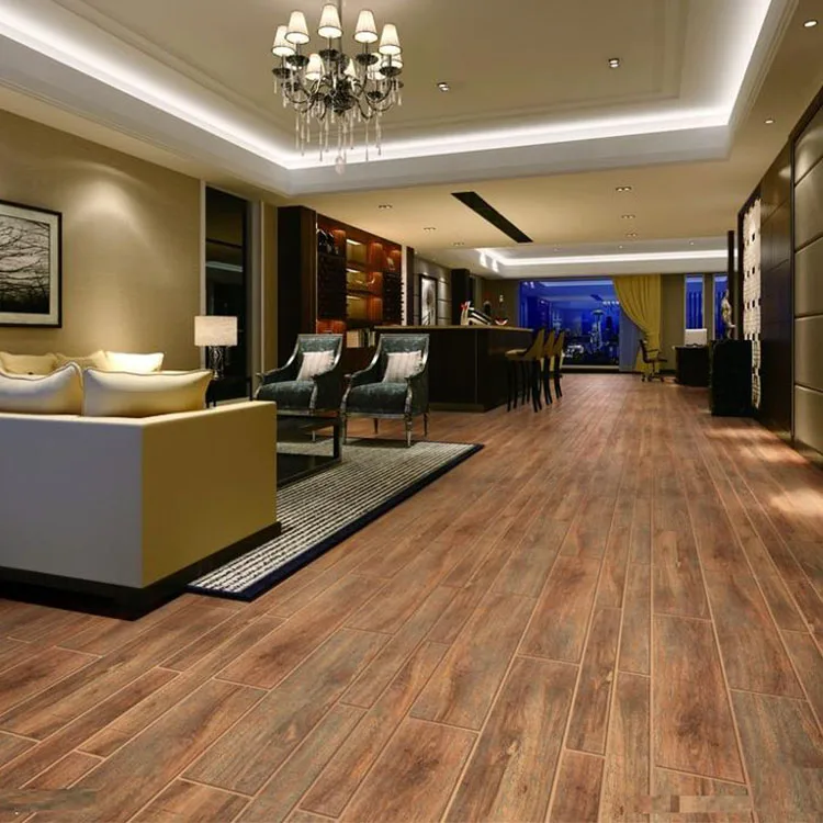 
6x36 China rustic wood porcelain tile, natural timber ash glazed porcelain floor tile 