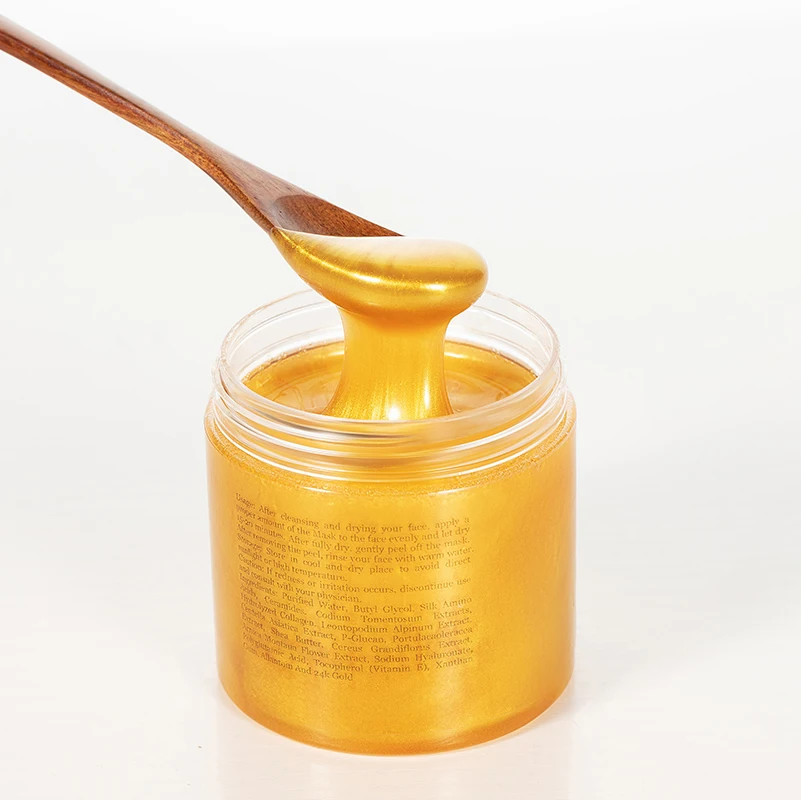 OEM ODM 24k gold peel off mask 200g 24k gold collagen face mask private label anti-ageing anti-wrinkle facial mask no logo