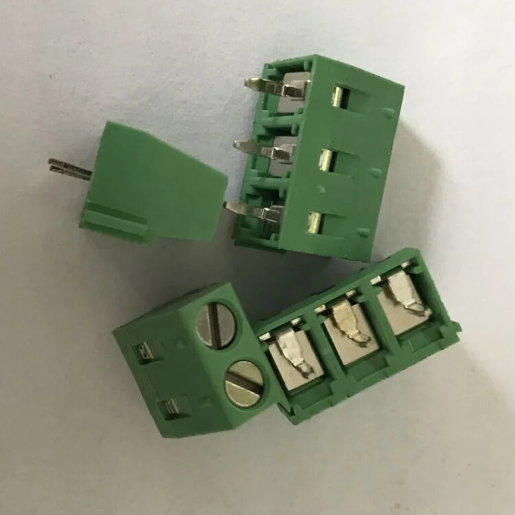 126 127 128 129 PCB винтовая Клеммная колодка 5,0 5,08 мм Шаг 2 контакта 3 полюса 4 положения 180 градусов прямая Вертикальная Клеммная колодка