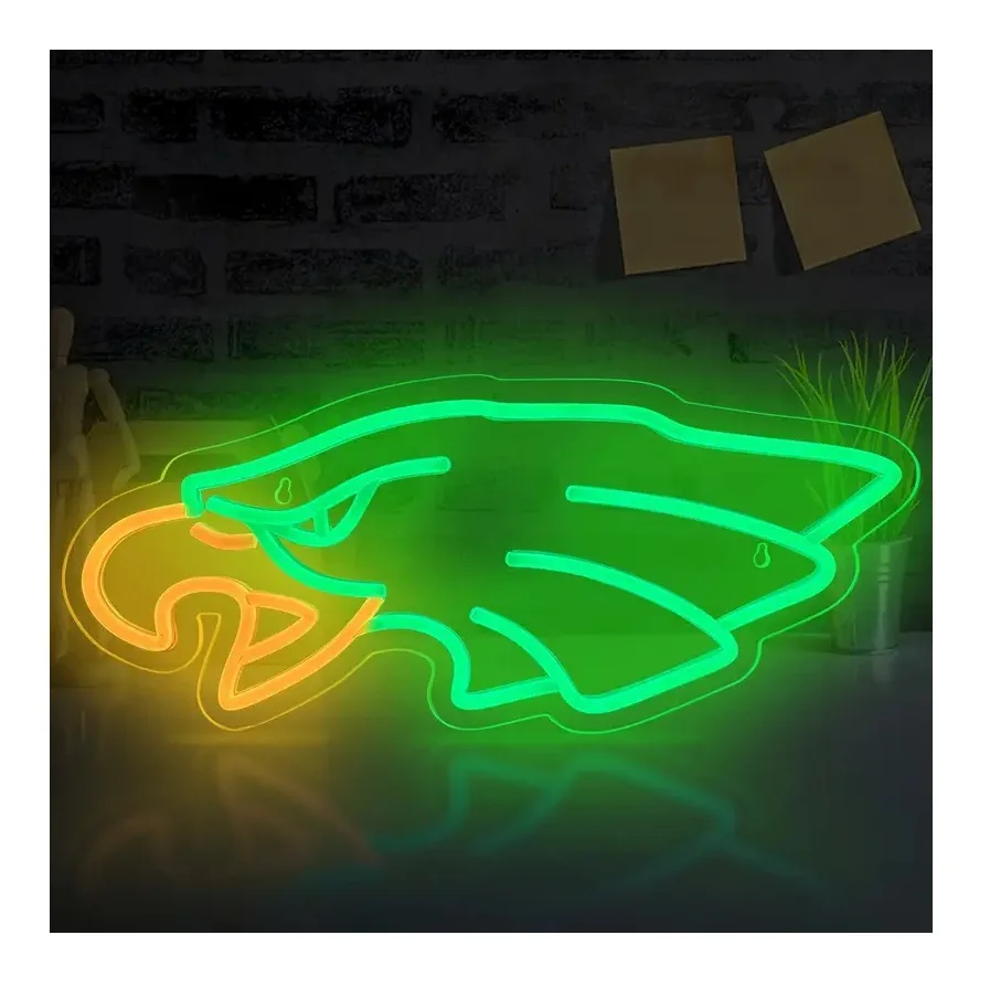 Manufacturer Fast delivery Dropshipping  Eagle Neon Sign Green White Neon Light logo neon sign