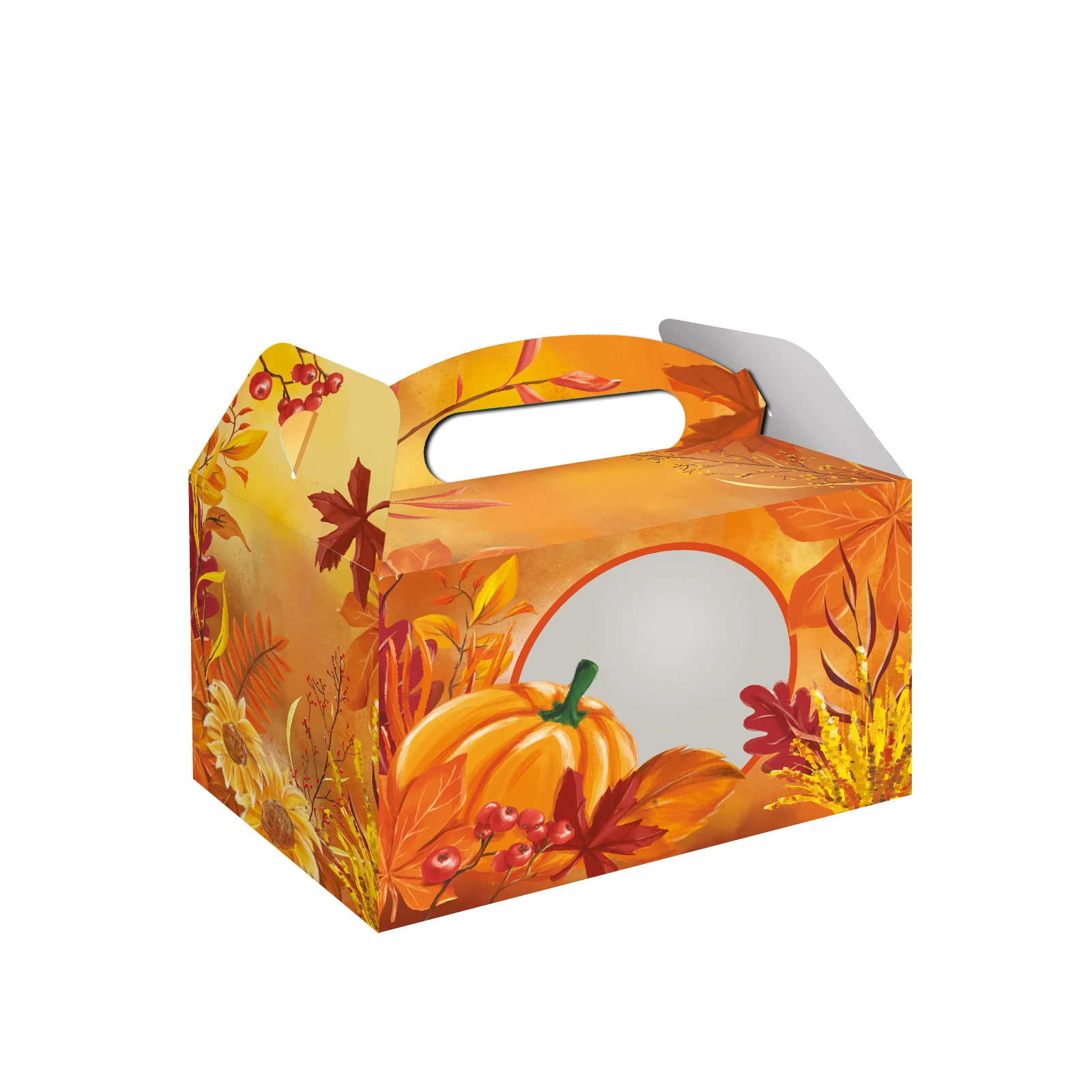 Thanksgiving Theme Maple Leaf Treat Boxes Paper Gift Cake Goodies Box For Party Favor Supplies