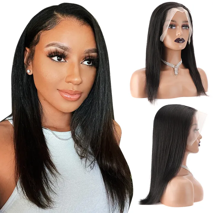 Forcuteu высокое качество и дешевая цена, Вьетнам длинные выровнять Virgin с прямыми Швейцарский прозрачный фронта шнурка человеческих волос парик для черных женщин