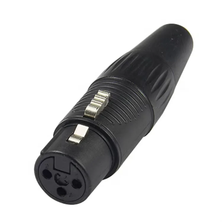 6mm Gold Plated Female 3 Pin Xlr Audio Jack Female Plug Audio Video Connectors
