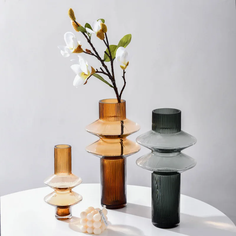 Нордическая креативная мебель для гостиной, стола, чайного столика, мягкое украшение, легкая роскошная стеклянная ваза