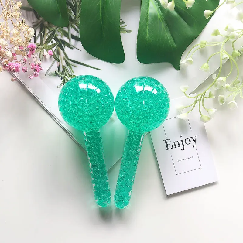 Summer Hot Selling Private Label Beauty Eye Face Blue Pink Glitter Ice Globes Face Massage Cooling Facial Ice Cube