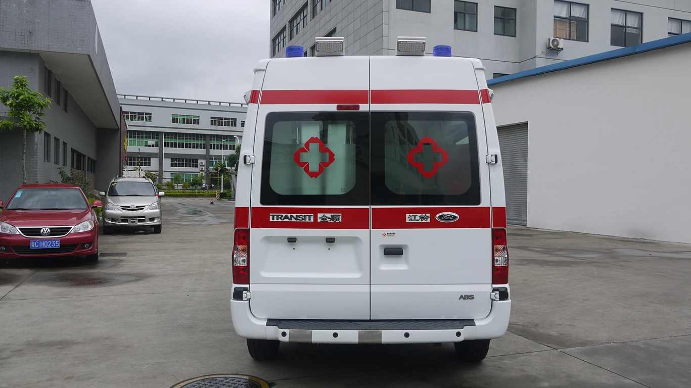 First Aid Ambulance Vehicle Transit V348 (Long axis standard roof) Euro 6 Monitoring Customized Ambulance Rescue Car