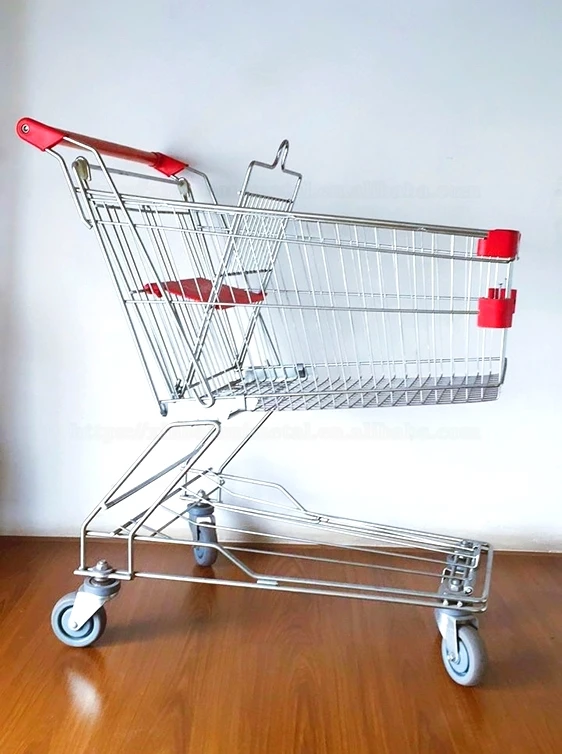 Hot Asian 60L Supermarket Grocery Shopping Cart For Shopping Mall