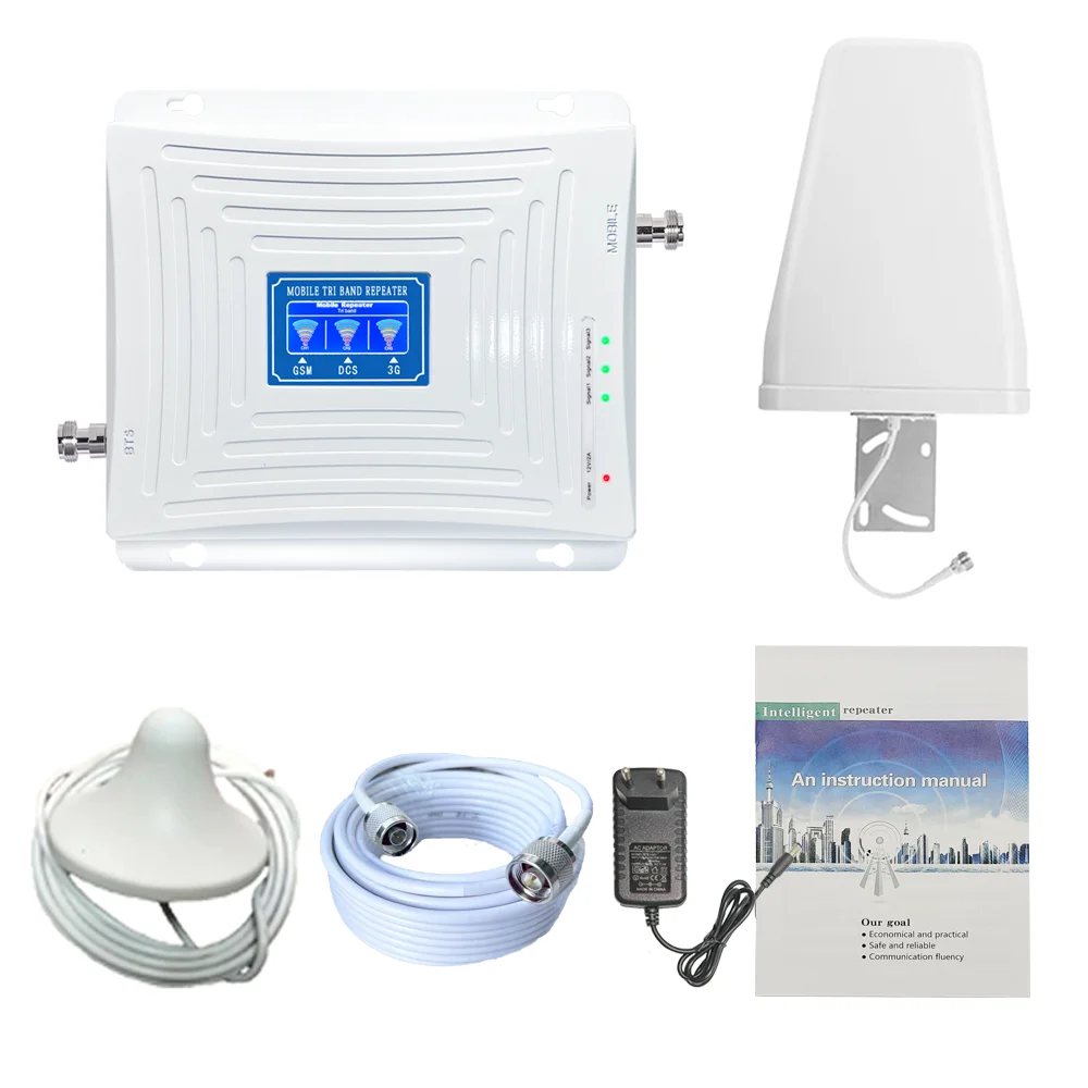 Трехдиапазонный усилитель сигнала по низкой цене 900 1800 2100 МГц Мобильный сетевой 3G 4G Gsm