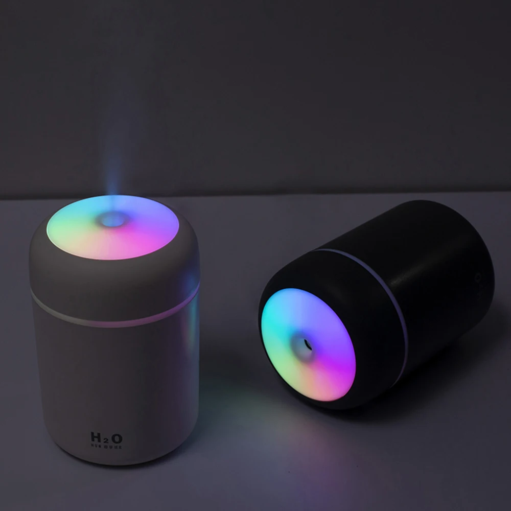 Portable 300ml Electric Air Humidifier Aroma Oil Diffuser USB Cool Mist Sprayer with Colorful Night Light for Home Car