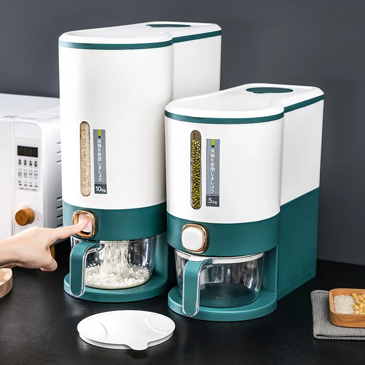 Wholesale 10kg Durable Plastic Rice Bucket Ricer Box Rice Storage Box With Lid