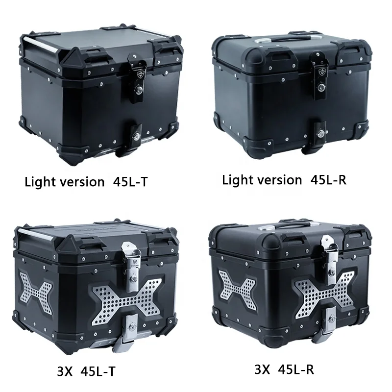 DUHAN  45L 3X Motorcycle Tail Box Rear Tail Luggage Box Motorbike Aluminum Box