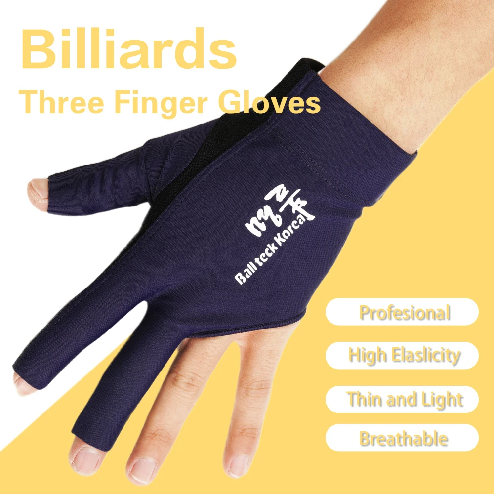 Billiard Glove Left Hand Medium High Quality Ballteck Korea Carom Glove 3 Fingers Professional Pool Glove Billiard Accessories