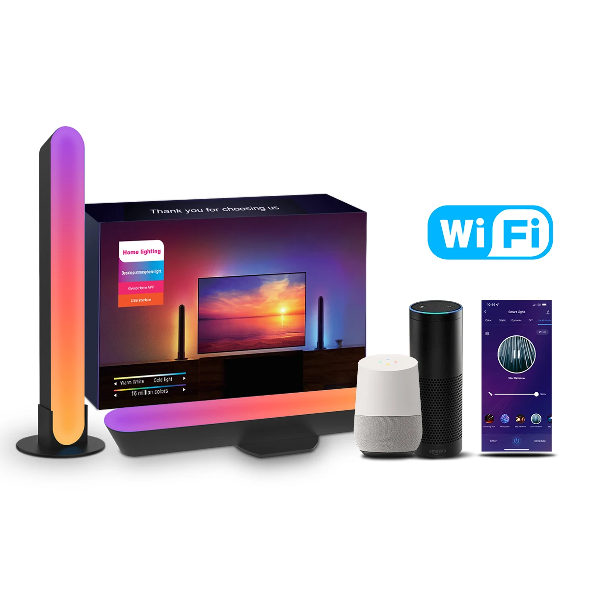 Flow Light Bar APP Control Smart LED Light Bars Smart Ambient lamp For Entertainment PC TV Room Decoration Ambiance Backlights