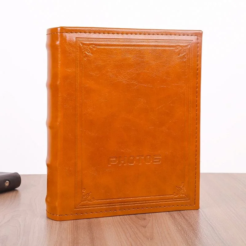 Yicheng classic Insert 8-Inch 200 Pieces Pu Thin Guest Logo Album Custom Retro Leather Book Photo
