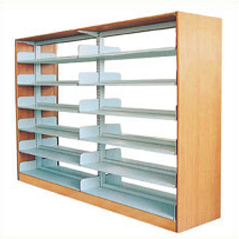 Modern Iron Wooden Bookshelf High Quality Movable School Bookshelf