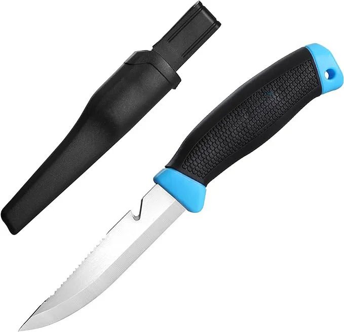 Customized Logo Fish Filleting Knife Stain Finished Blade Stainless Steel Fishing Knife