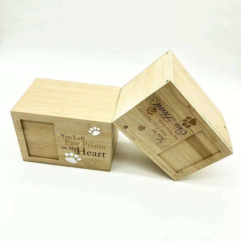 China Manufacturer Wood Box For Dog Ashes Pet Memorial Custom Urn For Pet Ashes