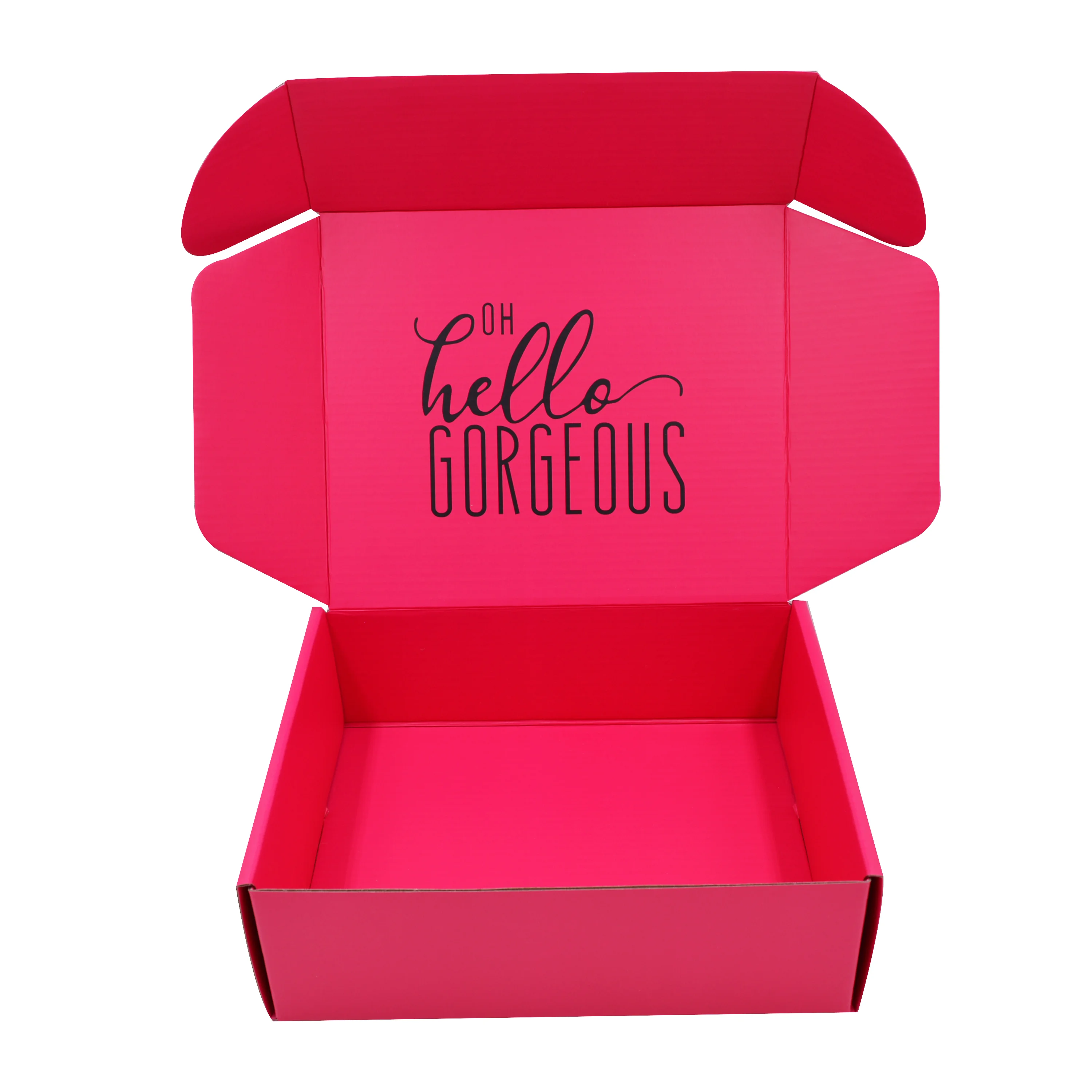 Eco Friendly Pink Mailer Paper Box Gold Foil Logo Custom,Durable Clothing Gift Shoes Packaging Cardboard Display Gift Boxes