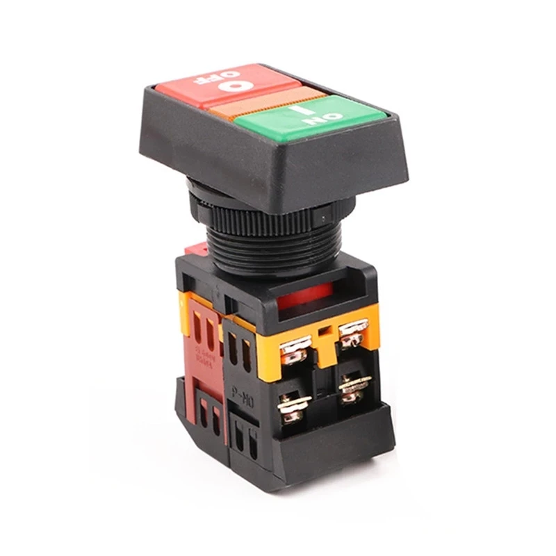 PPBB-30N старт-стоп двойной кнопочные переключатели выключатель с точечной светодиодной лампы (монтажное отверстие 30 мм) (с источником питания от постоянного тока, 6/12/24/36/48V AC110/220/380V)