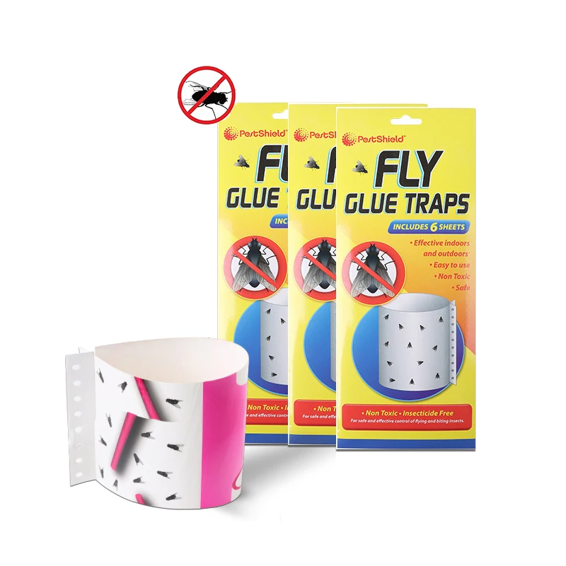 Fruit Fly Paper Trap Light Weight Big Size 6 Sheets Kitchen Home Pest Killer Summer Flying Catcher