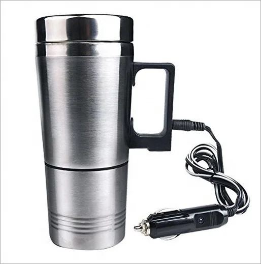 factory price 12V Warmer Vacuum Usb Heated Electric Stainless Steel self heated mug wireless coffee