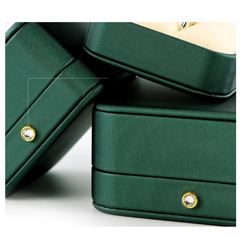 Wholesale New Arrival custom logo Green Custom Logo Luxury Wedding Ring Box diamond box packaging