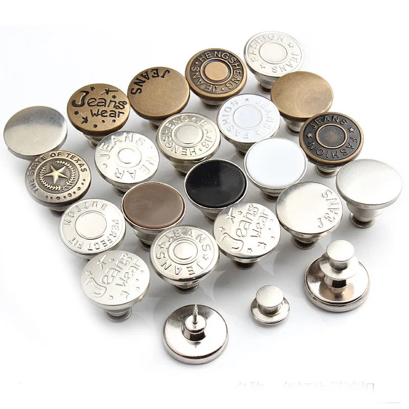 Snap Fastener Metal Buttons For Clothing Jeans Perfect Fit Adjust Self Increase Reduce Waist Free Nail Twist Sewing Buttons