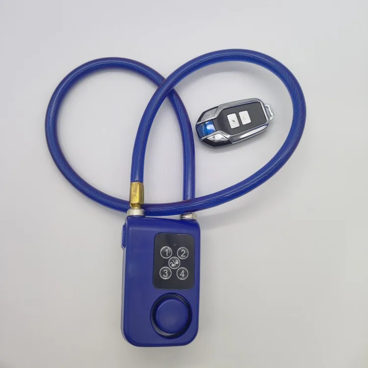 Remote Control 4-Digit Anti-Burglar Siren Padlock for Electric Bike Scooter & Motorcycle 110db Alarm for Clipping Cable