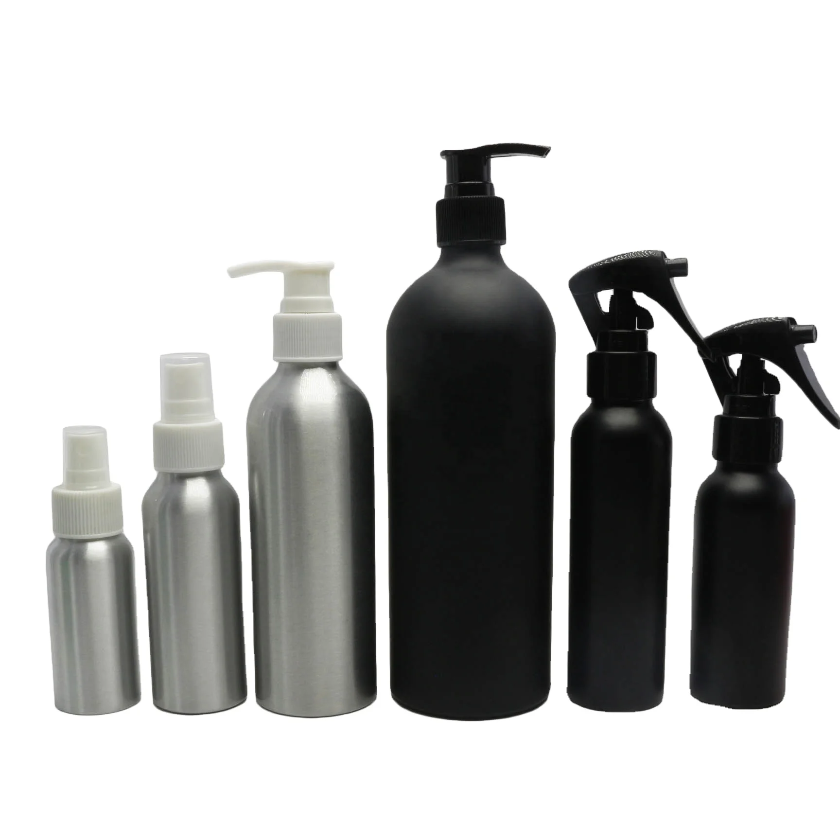 30ml 50ml 100ml 150ml 200ml 250ml 500ml matte black aluminum spray bottle  for cosmetic packaging ALB-666C