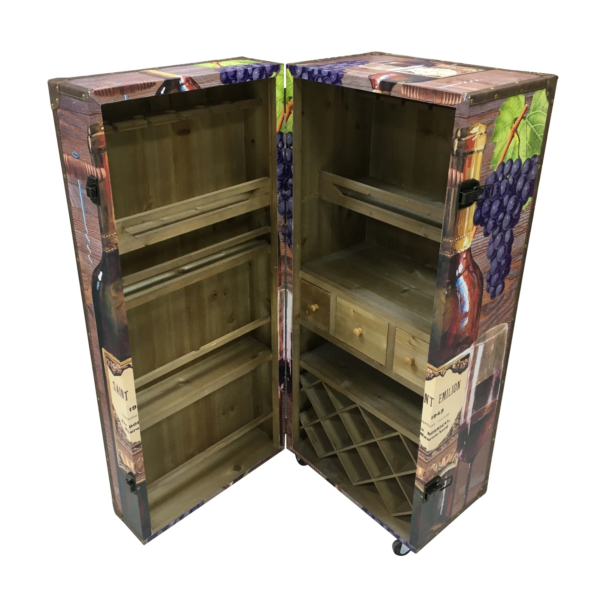 House Decoration Furniture and Bar Use with wine glass display Wooden Wine Cabinet