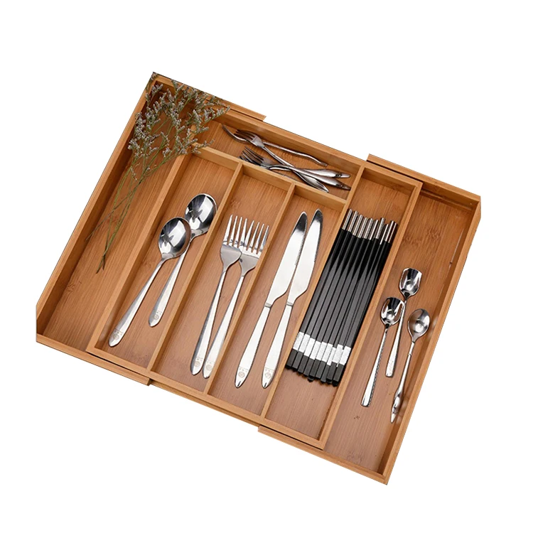 
kitchen wood knife Cutlery utensil bamboo organizer kitchen drawer 