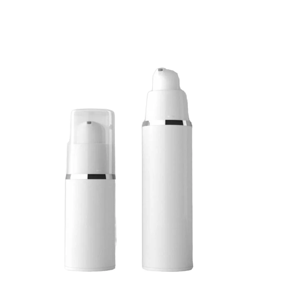 15ml 30ml 50ml PP Empty Airless Pimping Plastic Bottle for Cosmetics Custom Box with Screen Printing Surface Handling