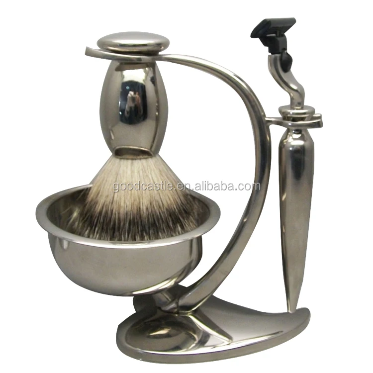 The new black three-layer shaving  razor heart-shaped shaving stand with two kinds shaving bowl shaving kits for men