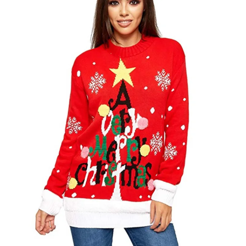
Lasted Casual Crew Neck custom ugly christmas family gift sweaters 